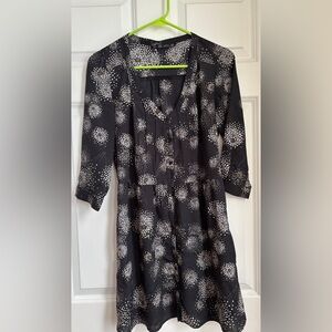 Zara Black Dress with Floral Design